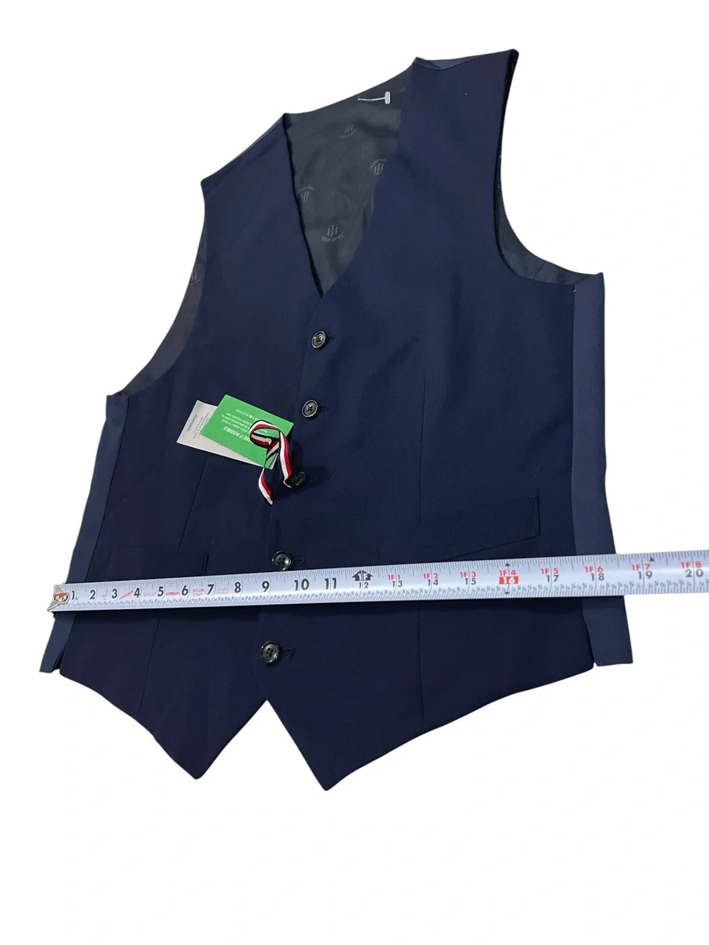 Tommy Hilfiger Men's Wool Blend Suit Vest Waistcoat, Color Navy Blue, Size Small
